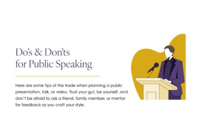 Do’s and Don’ts for public speaking